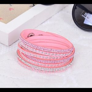 Pink Wrap Bracelet Snap Closure New